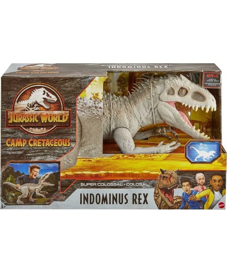 Jurassic World Camp Cretaceous Large Dinosaur Toy Super Colossal Indominus Rex Action Figure 3.5 Feet Long with Eating Featur...