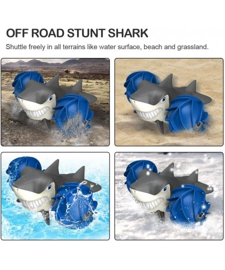 RC Stunt Car Toys Amphibious Remote Control Car RC Shark for Kids 2.4 GHz RC Boat All Terrain Off Road Monster Car Christmas ...