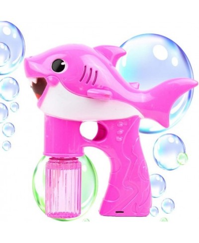 Shark Bubble Gun Blower for Kids Light-Up Bubble Blaster Toy with Easy Refill Bubble Solution Lights and Sound Perfect Bubble...