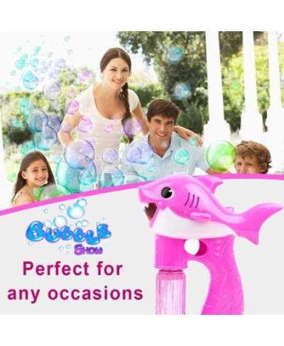 Shark Bubble Gun Blower for Kids Light-Up Bubble Blaster Toy with Easy Refill Bubble Solution Lights and Sound Perfect Bubble...