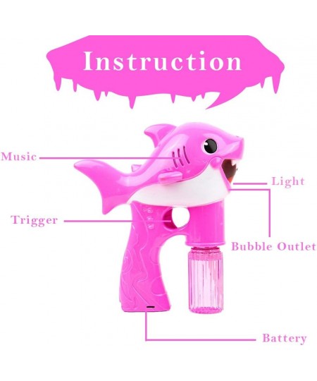 Shark Bubble Gun Blower for Kids Light-Up Bubble Blaster Toy with Easy Refill Bubble Solution Lights and Sound Perfect Bubble...