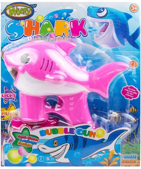 Shark Bubble Gun Blower for Kids Light-Up Bubble Blaster Toy with Easy Refill Bubble Solution Lights and Sound Perfect Bubble...