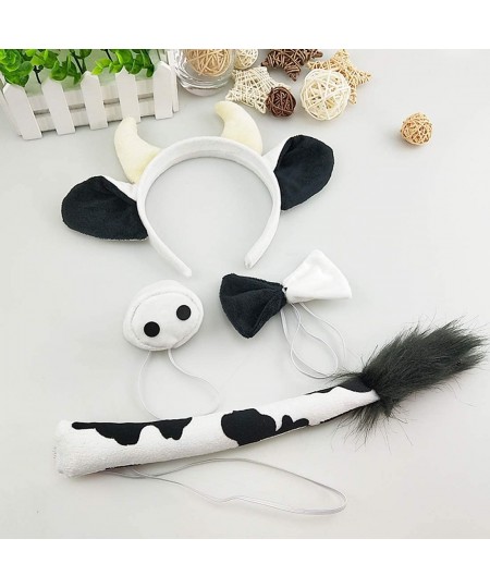 3PCs Kids Funny Rabbit Pig Wolf Kangaroo Zebra Costume Headband with Tail Tie $15.87 - Kids' Dress-Up Accessories