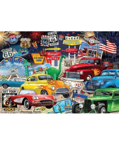 Route 66 Vintage Cars and Trucks Puzzle 1000 Piece Jigsaw Puzzle $34.46 - Jigsaw Puzzles