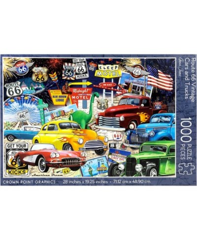 Route 66 Vintage Cars and Trucks Puzzle 1000 Piece Jigsaw Puzzle $34.46 - Jigsaw Puzzles