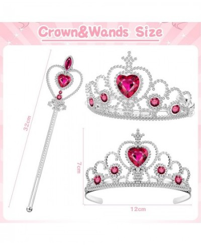 21 Pcs Princess Dress up Party Accessories Including Princess Gloves Tiara Magic Wand Dress up Tiara Crown Costume Gloves Elb...