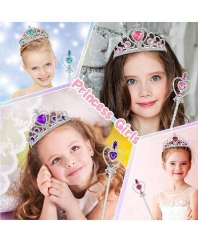 21 Pcs Princess Dress up Party Accessories Including Princess Gloves Tiara Magic Wand Dress up Tiara Crown Costume Gloves Elb...