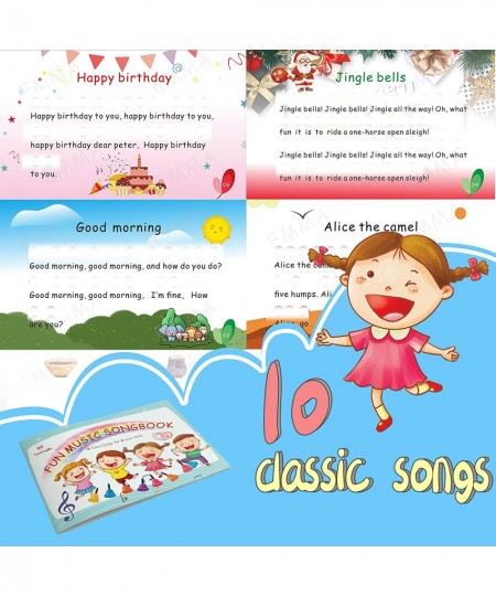 Hand Bells for Kids 8 Note Musical Handbells Set with 10 Songbook & 9 Music Notes Cards for Toddlers Children Musical Learnin...