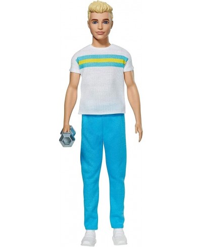 Ken 60th Anniversary Doll 2 in Throwback Workout Look with T-Shirt Athleisure Pants Sneakers & Hand Weight Kids 3 to 8 Years ...