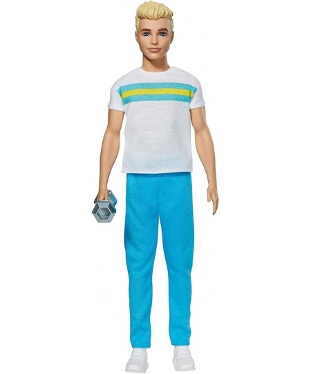 Ken 60th Anniversary Doll 2 in Throwback Workout Look with T-Shirt Athleisure Pants Sneakers & Hand Weight Kids 3 to 8 Years ...