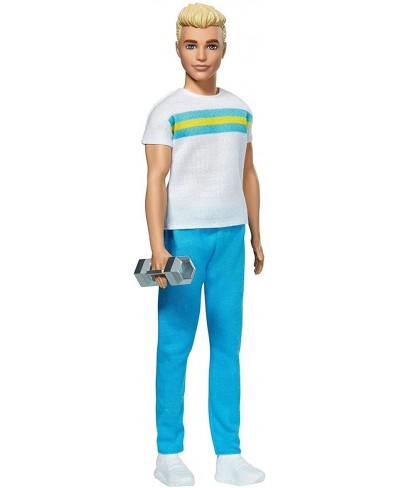 Ken 60th Anniversary Doll 2 in Throwback Workout Look with T-Shirt Athleisure Pants Sneakers & Hand Weight Kids 3 to 8 Years ...