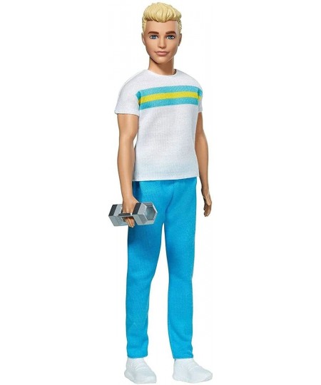 Ken 60th Anniversary Doll 2 in Throwback Workout Look with T-Shirt Athleisure Pants Sneakers & Hand Weight Kids 3 to 8 Years ...