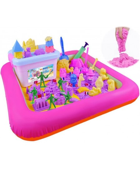 Kids Indoor PVC Inflatable Castle Sand Box Sandbox Tray Table Fun Play Toys Random Color Portable Inflatable Sand Box Moldabl...