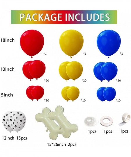 Paw Balloons Garland Kit with Balloon and Red Yellow Blue Dog Paw Latex Balloon Paw Patrol Theme Birthday Decorations Baby Sh...