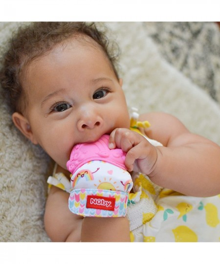 Happy Hands Silicone Teething Mitten: 3M+ Rainbow Pink (80725) $16.40 - Baby Teether Toys