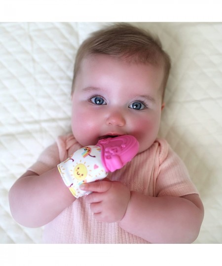 Happy Hands Silicone Teething Mitten: 3M+ Rainbow Pink (80725) $16.40 - Baby Teether Toys