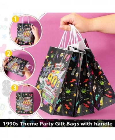 16 Pieces 90s Party Favors Gift Bag 90's Paper Bags with Handles 90s Party Decorations 90s Birthday Themed Paper Goodies Bags...