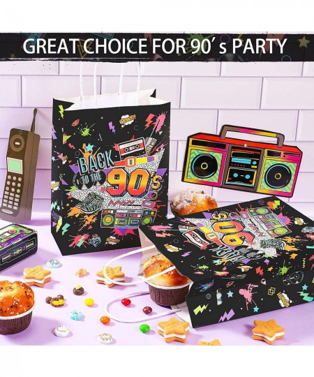 16 Pieces 90s Party Favors Gift Bag 90's Paper Bags with Handles 90s Party Decorations 90s Birthday Themed Paper Goodies Bags...