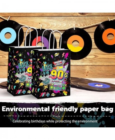 16 Pieces 90s Party Favors Gift Bag 90's Paper Bags with Handles 90s Party Decorations 90s Birthday Themed Paper Goodies Bags...