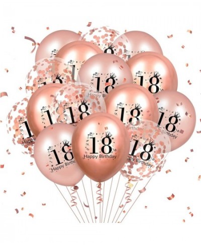 18th Birthday Balloons 18 Pcs Rose Gold Happy 18th Birthday Latex Balloons Confetti Balloons Rose Gold 18th Anniversary Birth...