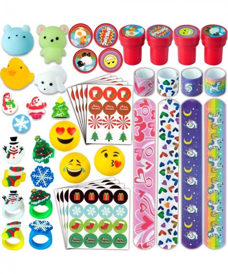 24 Pcs Christmas 3D Character Boxes with Party Favors Cookie Boxes Stickers Stamps Mochi Squishies Xmas Slap Bands Wristband ...