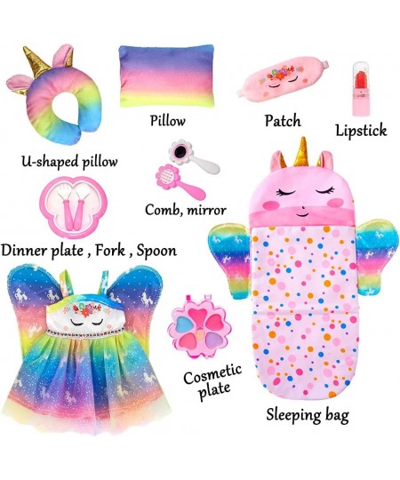 Doll Clothes Accessories Set Include Dress Pillow Sleeping Bag Toys Play Set for 10 -12 Inch Dolls 14 to 14.5 Inch Dolls (No ...