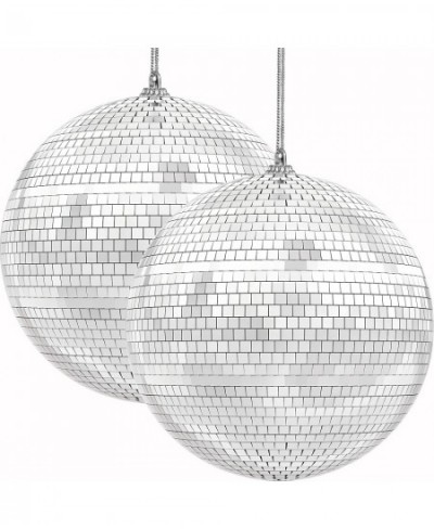 Mirror Disco Ball 6" Inch Silver Hanging Ball with Attached String for Ring Reflects Light Fun Party Home Bands Decorations P...