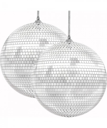 Mirror Disco Ball 6" Inch Silver Hanging Ball with Attached String for Ring Reflects Light Fun Party Home Bands Decorations P...