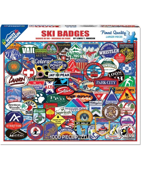 Puzzles Ski Badges - 1000 Piece Jigsaw Puzzle $33.96 - Jigsaw Puzzles