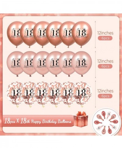 18th Birthday Balloons 18 Pcs Rose Gold Happy 18th Birthday Latex Balloons Confetti Balloons Rose Gold 18th Anniversary Birth...