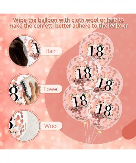 18th Birthday Balloons 18 Pcs Rose Gold Happy 18th Birthday Latex Balloons Confetti Balloons Rose Gold 18th Anniversary Birth...