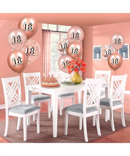 18th Birthday Balloons 18 Pcs Rose Gold Happy 18th Birthday Latex Balloons Confetti Balloons Rose Gold 18th Anniversary Birth...