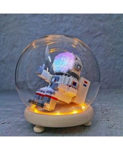 Uvini Astronaut Mini Building Blocks Model with LED Light and Space Capsule STEM Building Toy Micro Blocks Gifts for Kids or ...