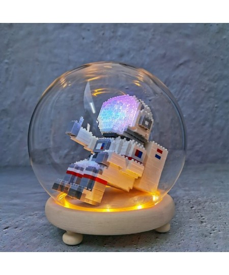 Uvini Astronaut Mini Building Blocks Model with LED Light and Space Capsule STEM Building Toy Micro Blocks Gifts for Kids or ...