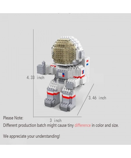 Uvini Astronaut Mini Building Blocks Model with LED Light and Space Capsule STEM Building Toy Micro Blocks Gifts for Kids or ...