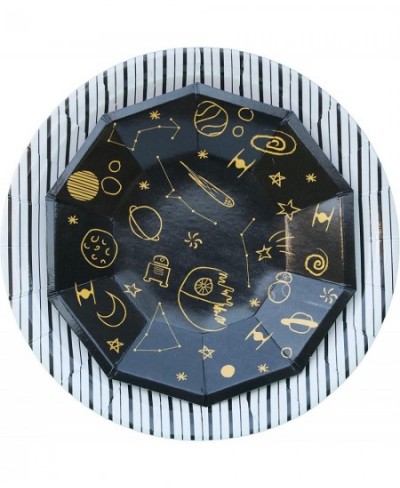 Galaxy Party Plates (Pack of 8) | Outer Space Party Paper Plates Decorations | Galaxy Rocket Party Plates | Planets Party Sup...