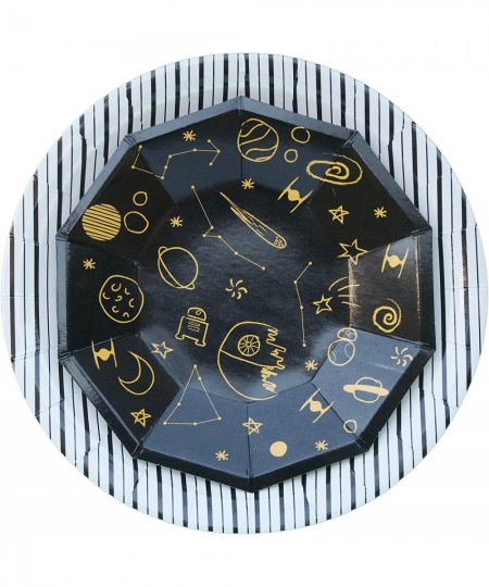 Galaxy Party Plates (Pack of 8) | Outer Space Party Paper Plates Decorations | Galaxy Rocket Party Plates | Planets Party Sup...