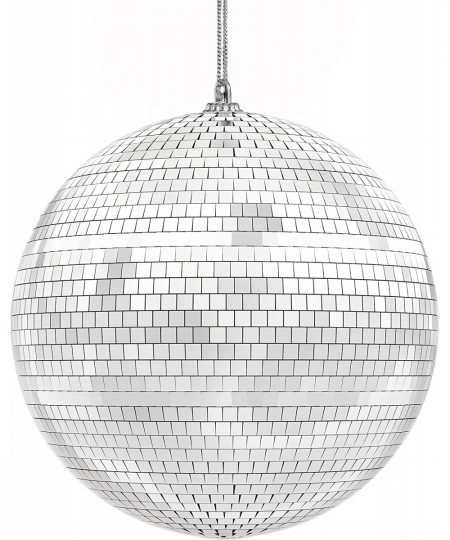 Mirror Disco Ball 6" Inch Silver Hanging Ball with Attached String for Ring Reflects Light Fun Party Home Bands Decorations P...