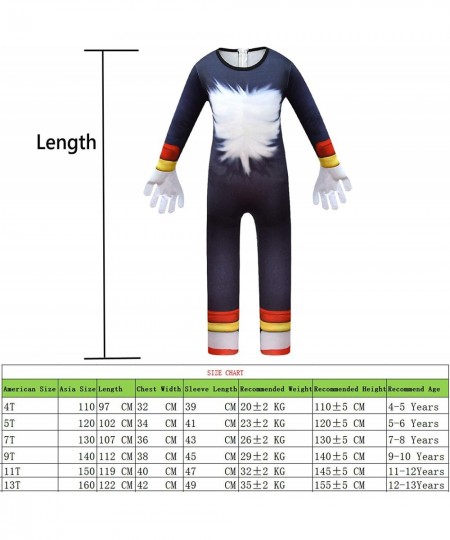 Kids Sonic Dress Up Costume Boys Jumpsuit Outfit With Gloves Cosplay Pretend Clothes Girl's Fancy Dress Halloween Gifts $39.1...