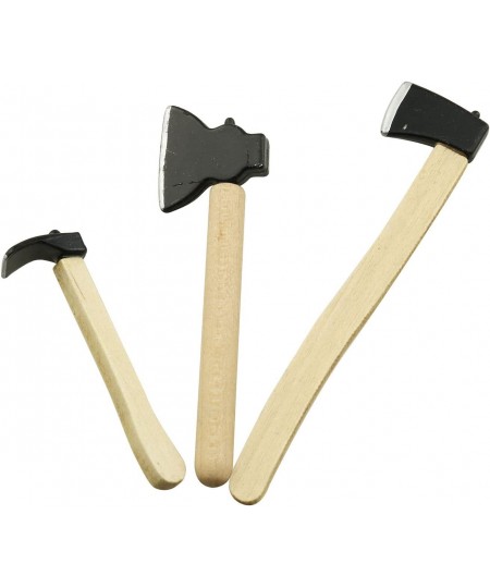 Mini Axe 3PCS Miniature Wooden Handle Metal Hatchet Prop Accessory for Dollhouse Fairy Garden Mini Chopper $15.04 - Dollhouse...