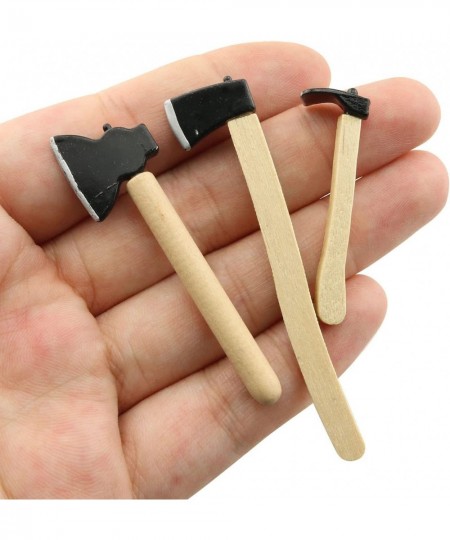 Mini Axe 3PCS Miniature Wooden Handle Metal Hatchet Prop Accessory for Dollhouse Fairy Garden Mini Chopper $15.04 - Dollhouse...