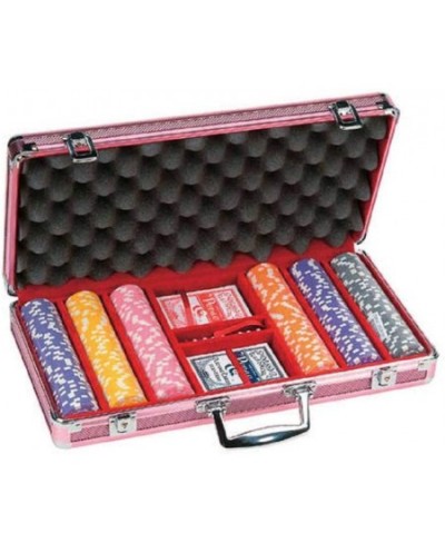 300 Piece Dice Design Poker Chips in Aluminum Case Pink Color $84.28 - Casino Equipment