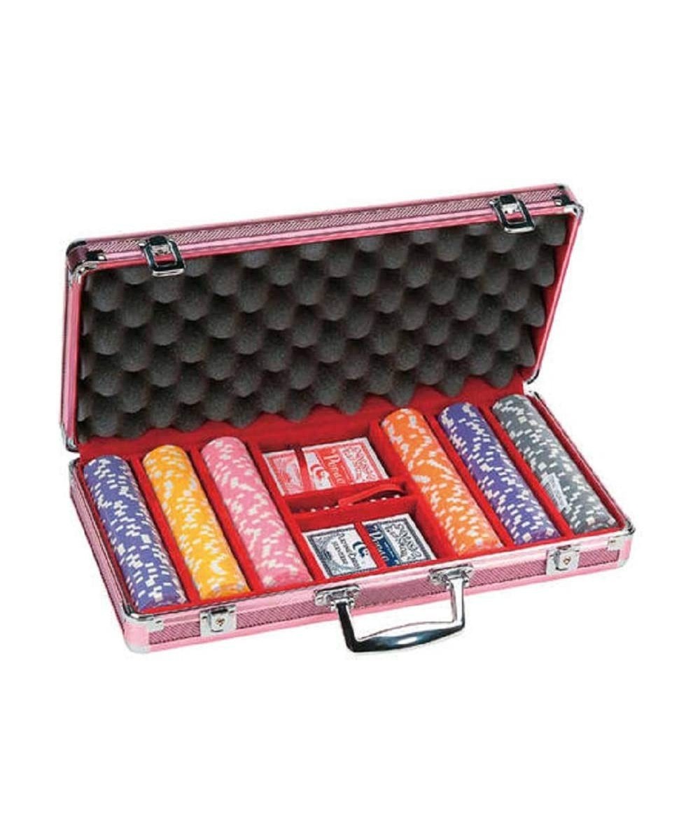 300 Piece Dice Design Poker Chips in Aluminum Case Pink Color $84.28 - Casino Equipment