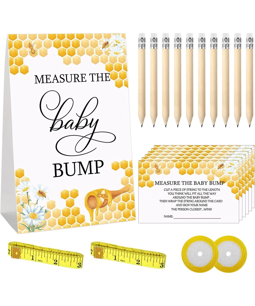 65 Pieces Baby Shower Games Include Measure the Baby Bump Sign How Big is Mommy's Belly Sign and 50 Guessing Cards 10 Pencils...