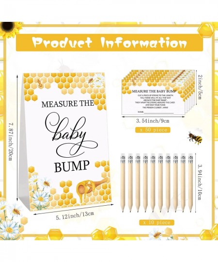 65 Pieces Baby Shower Games Include Measure the Baby Bump Sign How Big is Mommy's Belly Sign and 50 Guessing Cards 10 Pencils...