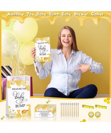 65 Pieces Baby Shower Games Include Measure the Baby Bump Sign How Big is Mommy's Belly Sign and 50 Guessing Cards 10 Pencils...