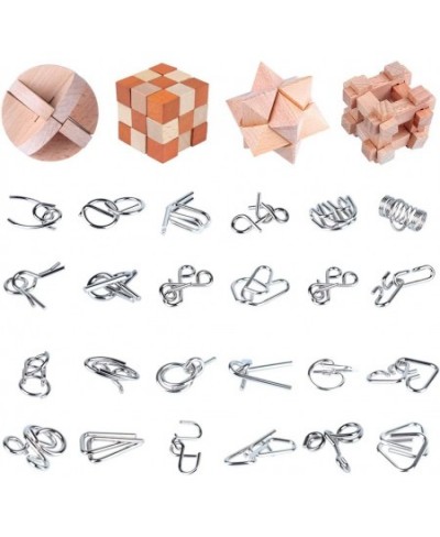 Brain Teaser Puzzle for Kids Adults Puzzle Games Wooden and Metal 3D Unlock Interlocking Puzzle Educational Toy 28Pcs $48.68 ...