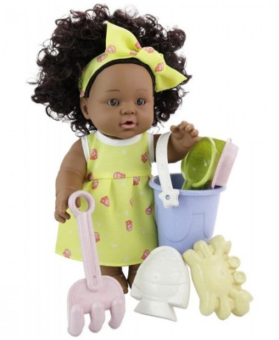 12 inch Reborn African American Black Doll Toy with Realistic Afro Hair 2 Summer Dresses and Beach Toy Prop for Girls Toddler...