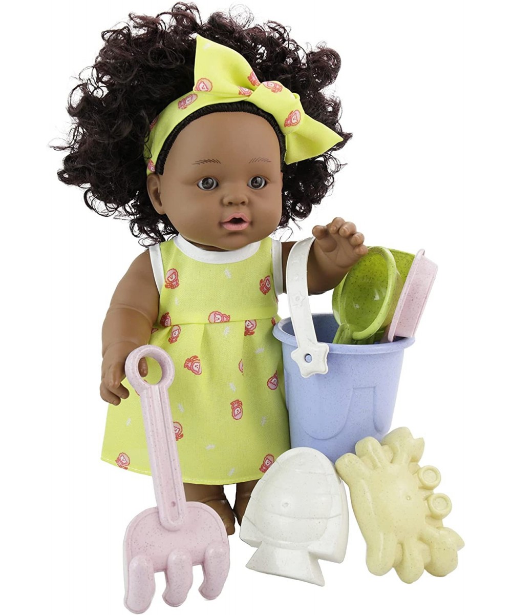 12 inch Reborn African American Black Doll Toy with Realistic Afro Hair 2 Summer Dresses and Beach Toy Prop for Girls Toddler...