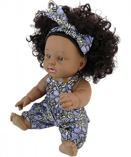 12 inch Reborn African American Black Doll Toy with Realistic Afro Hair 2 Summer Dresses and Beach Toy Prop for Girls Toddler...